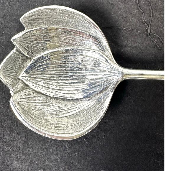 Michael Aram Lotus Blossom Flowers Serving Set Fork Spoon w/Logo Storage Pouch! - Picture 4 of 10